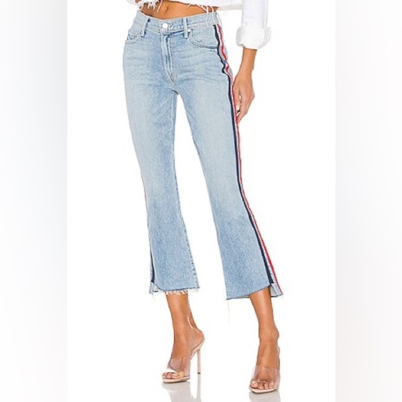 Mother Insider Crop Step Fray Jeans Thanks Again Racer - Picture 1 of 11